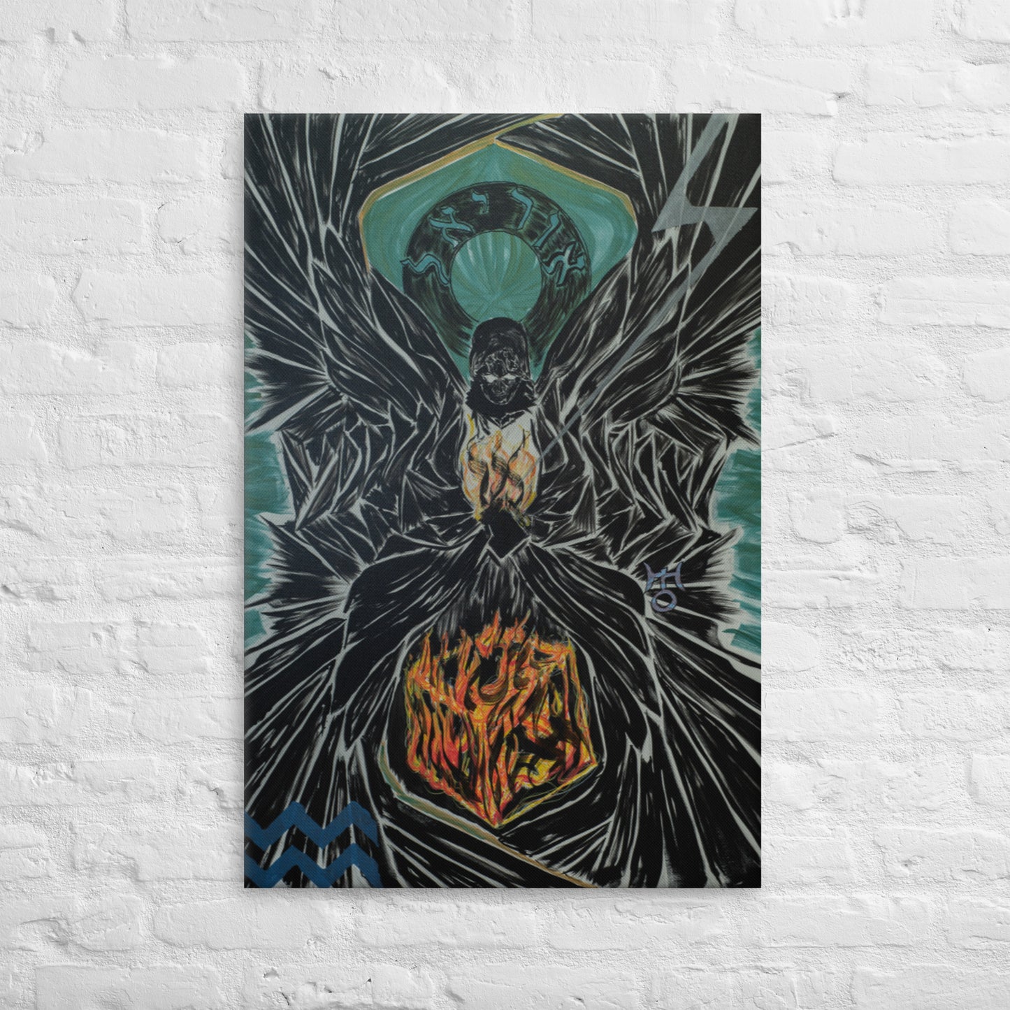 "Uriel" *Flame of God *Alchemical Art by E Rushing 36" x 24" - Thin canvas