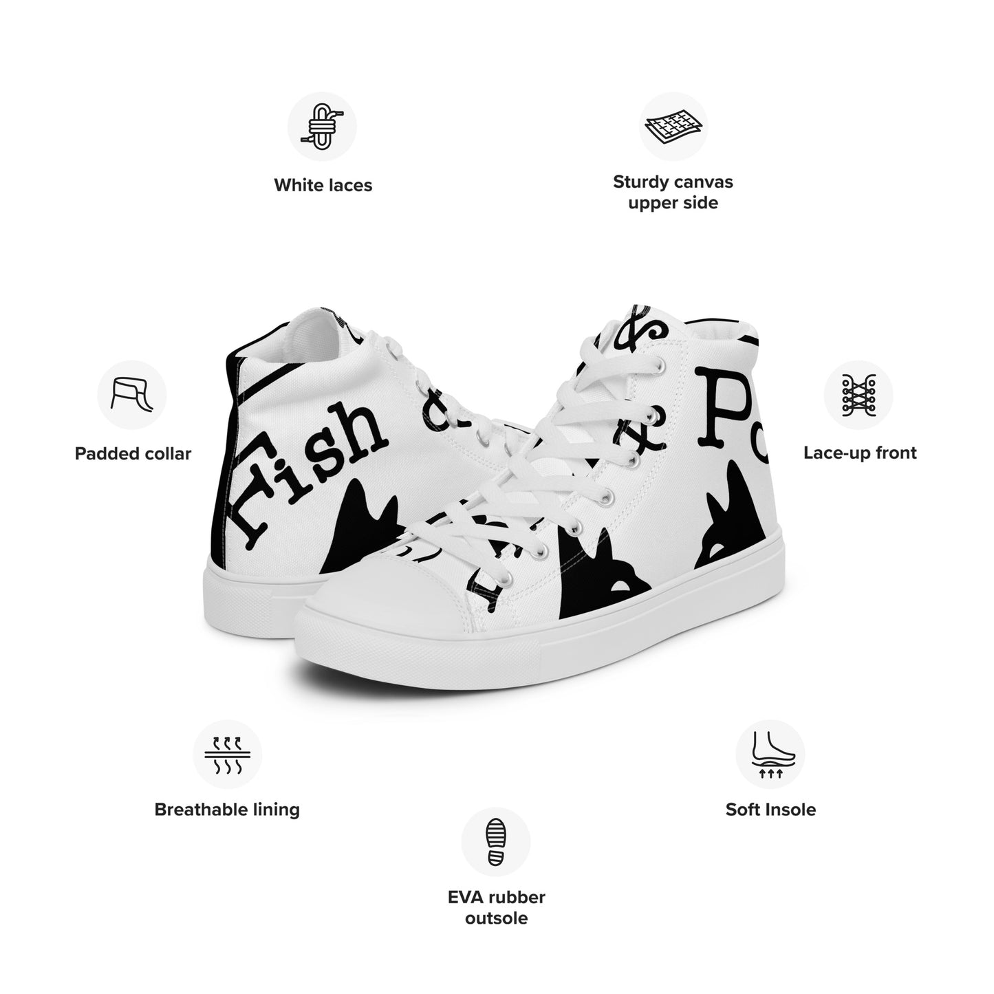 *Fish and Poe *Women’s high top canvas shoes